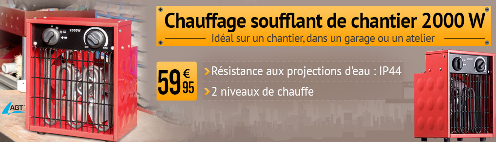 Chauffage soufflant de chantier LV-320.pro - 2000 W - AGT - NX3258