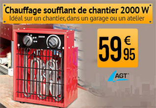 Chauffage soufflant de chantier LV-320.pro - 2000 W - AGT - NX3258