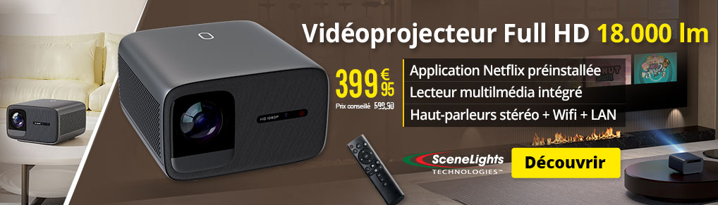 Vidéoprojecteur wifi Full HD 18.000 lm LB-1000.ntflx - SceneLight - ZX3560